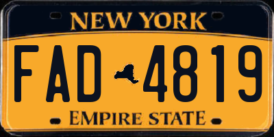 NY license plate FAD4819