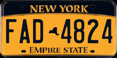 NY license plate FAD4824