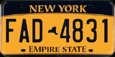 NY license plate FAD4831
