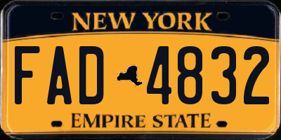 NY license plate FAD4832