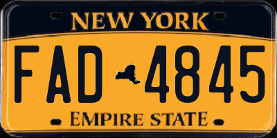 NY license plate FAD4845