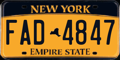 NY license plate FAD4847