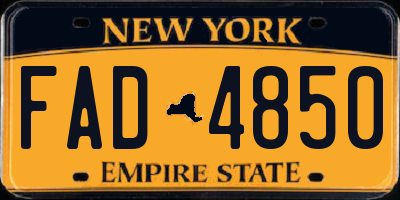 NY license plate FAD4850