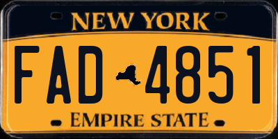 NY license plate FAD4851