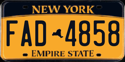 NY license plate FAD4858