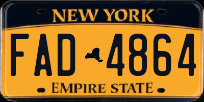 NY license plate FAD4864
