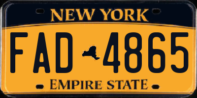 NY license plate FAD4865