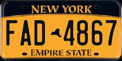 NY license plate FAD4867