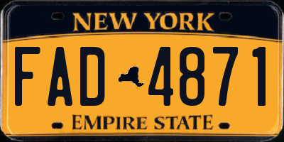 NY license plate FAD4871