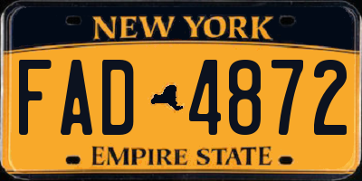 NY license plate FAD4872