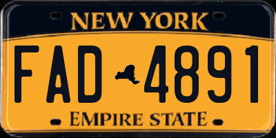 NY license plate FAD4891