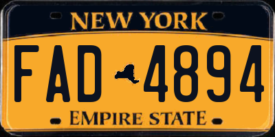 NY license plate FAD4894