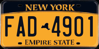 NY license plate FAD4901