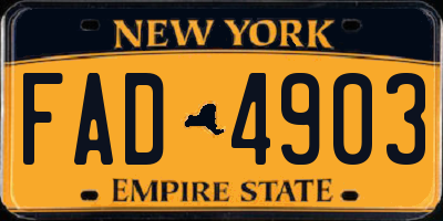 NY license plate FAD4903