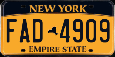 NY license plate FAD4909