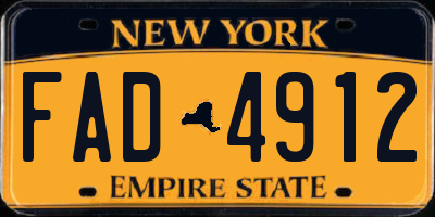 NY license plate FAD4912