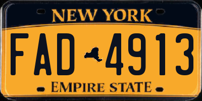 NY license plate FAD4913