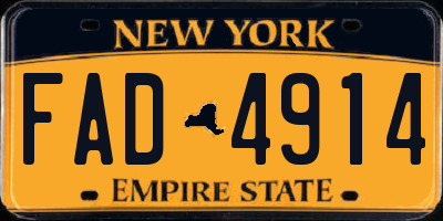 NY license plate FAD4914