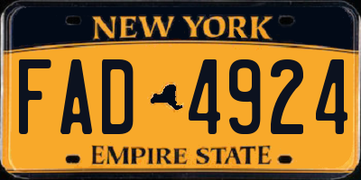 NY license plate FAD4924