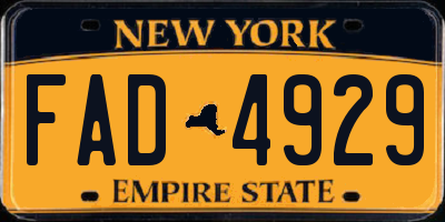 NY license plate FAD4929