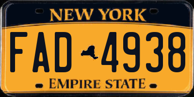 NY license plate FAD4938