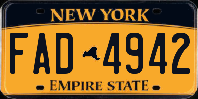 NY license plate FAD4942