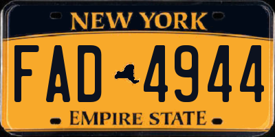 NY license plate FAD4944