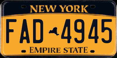 NY license plate FAD4945