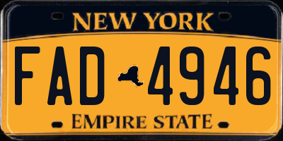 NY license plate FAD4946