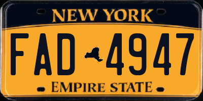 NY license plate FAD4947