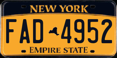 NY license plate FAD4952