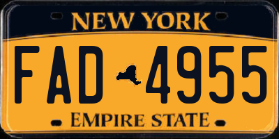 NY license plate FAD4955