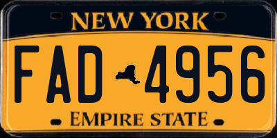 NY license plate FAD4956