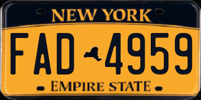 NY license plate FAD4959