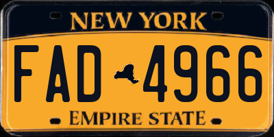 NY license plate FAD4966