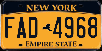 NY license plate FAD4968