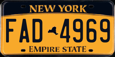 NY license plate FAD4969