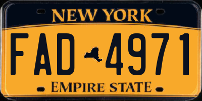 NY license plate FAD4971