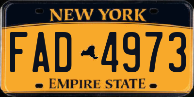 NY license plate FAD4973