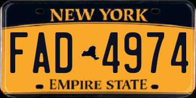 NY license plate FAD4974