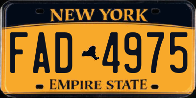 NY license plate FAD4975