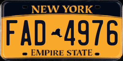 NY license plate FAD4976