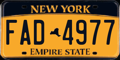 NY license plate FAD4977