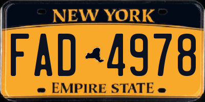 NY license plate FAD4978