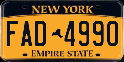 NY license plate FAD4990