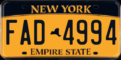 NY license plate FAD4994