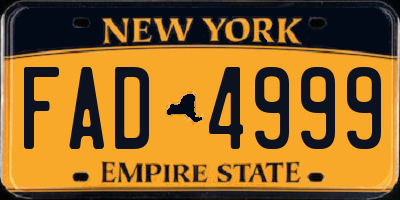 NY license plate FAD4999