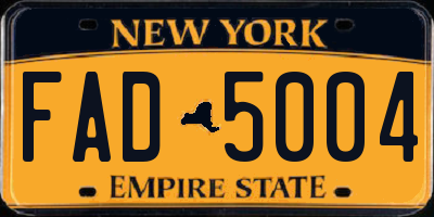 NY license plate FAD5004