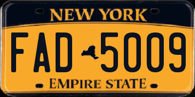 NY license plate FAD5009