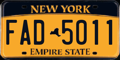 NY license plate FAD5011